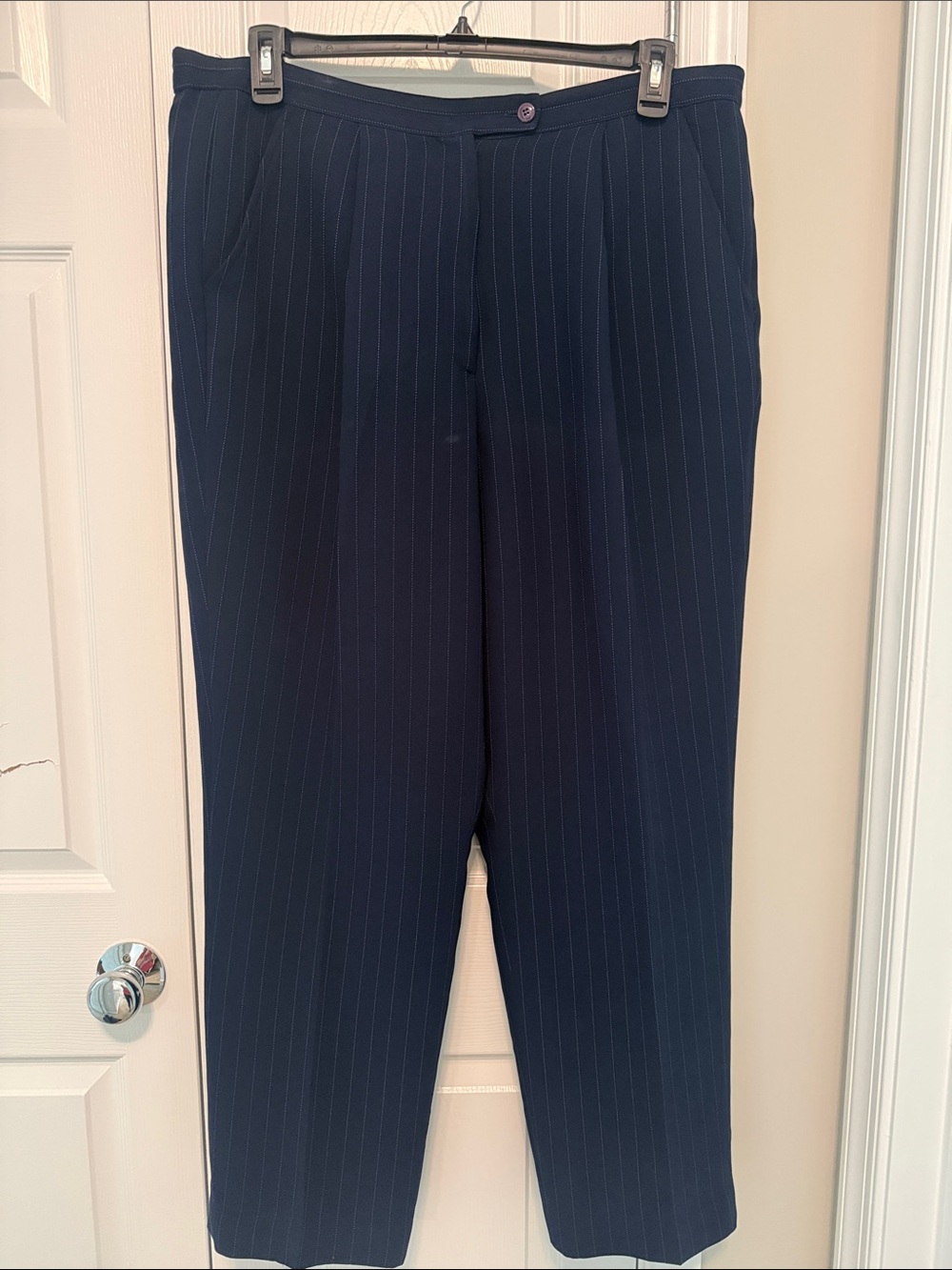Women’s Navy Pinstripe Dress Pants